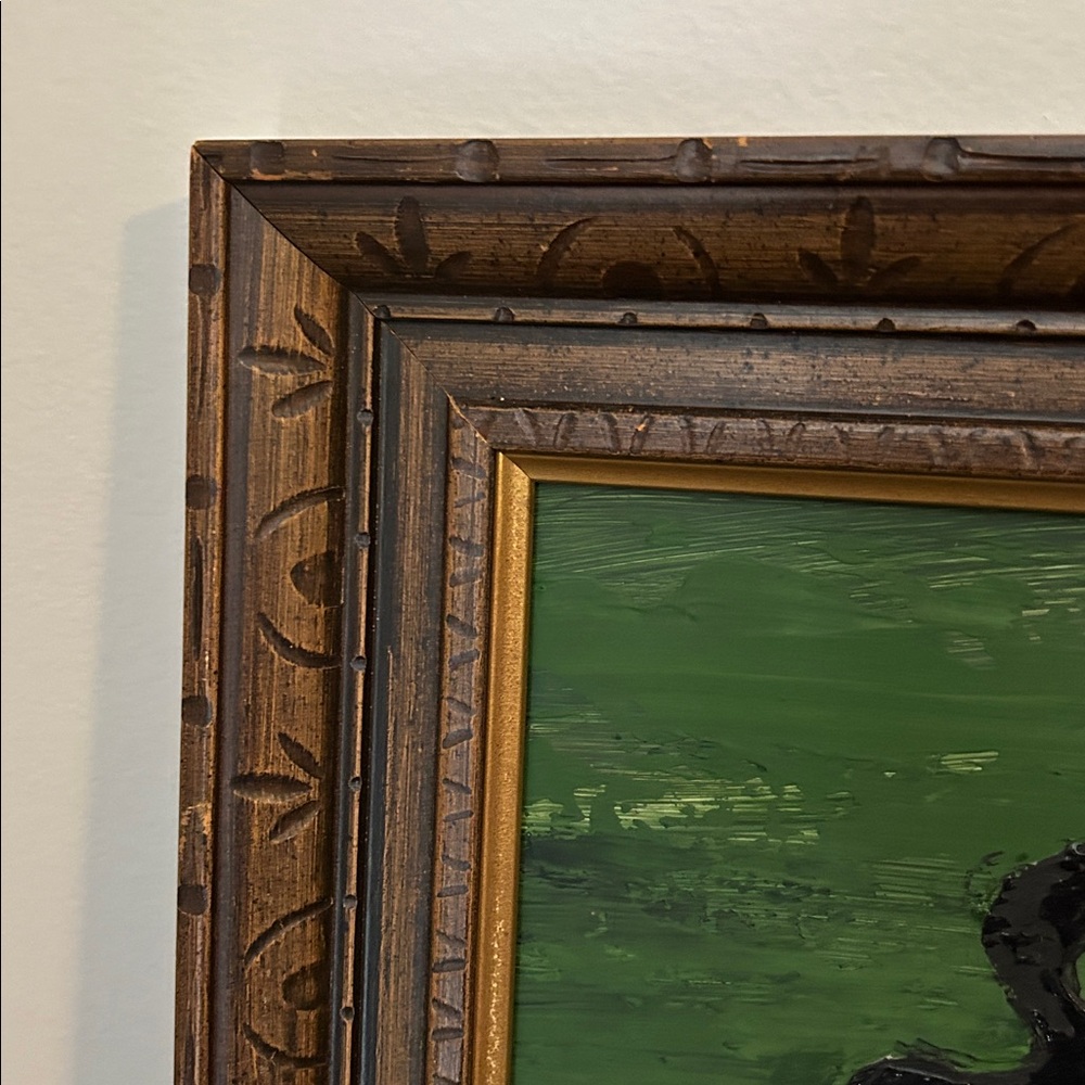 Ship painting on board green theme 
20x24 inch wood frame 
Excellent condition - Picture 4 of 7